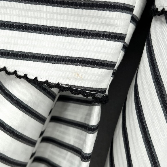 CAROLINE CONSTAS Carmen Tiered Off the Shoulder Top Womens XS White Black Stripe - Picture 15 of 16